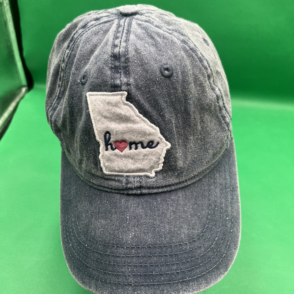 Georgia Home Women's Hat Adjustable Patch Logo‎ Distressed Denim Strapback
